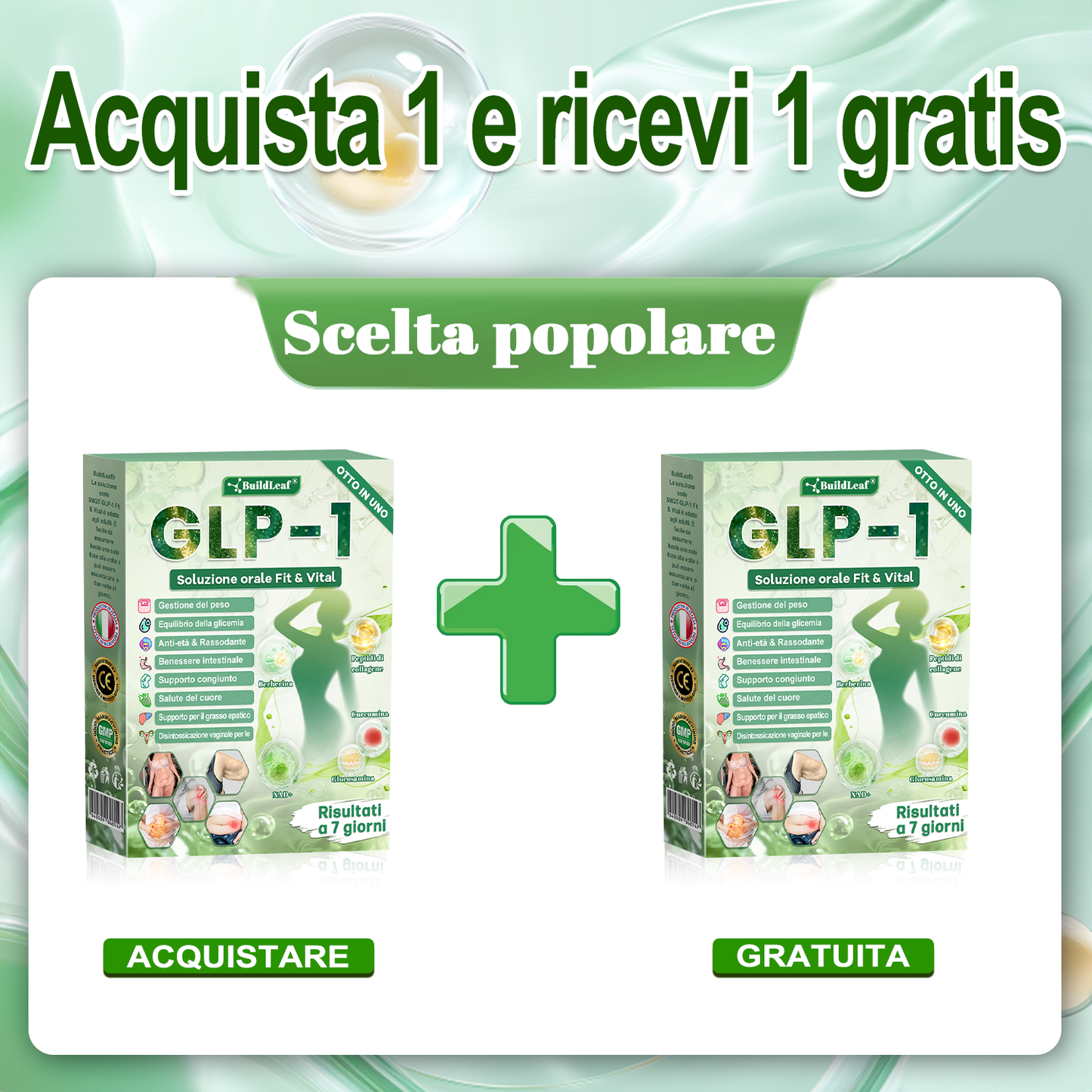 Negozio ufficiale | BuildLeaf® GLP-1 8-in-1 Fit & Vital Soluzione Orale (Solo una volta al giorno, cambiamenti visibili in 7 giorni) ✅ Per obesità, salute cardiovascolare, diabete, apnea notturna, salute intestinale, problemi articolari e altro